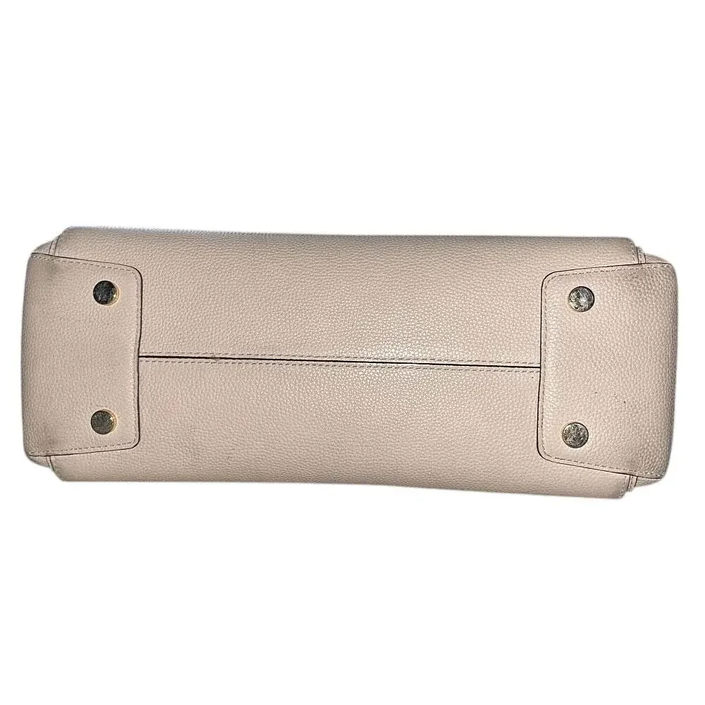 Michael Kors Mercer Large Pebbled Leather Light Pink Belted Satchel